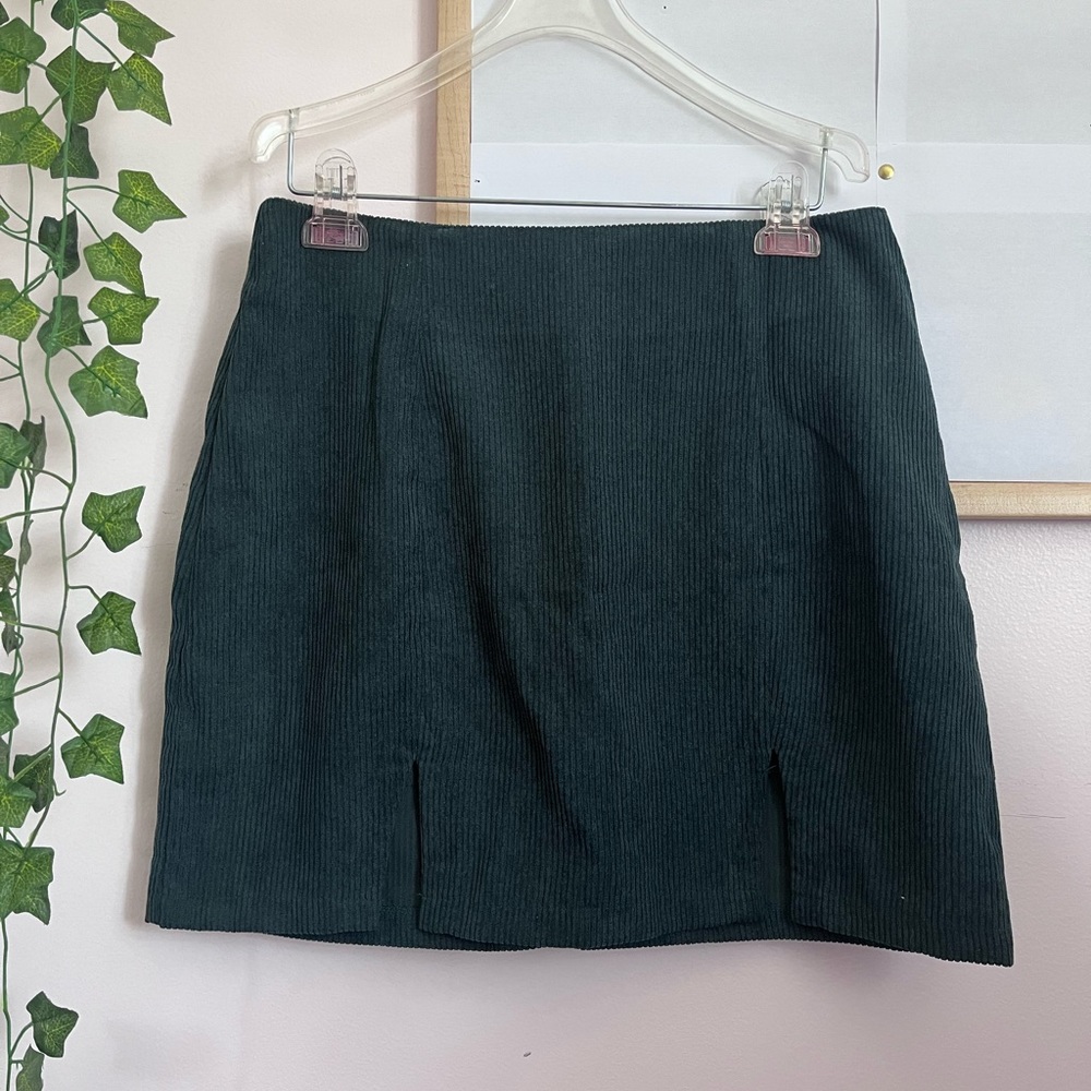 Shein Green Corduroy Mini Skirt, women's size L